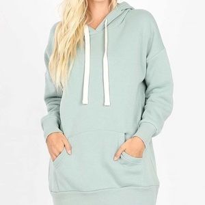 Plus size hoodie sage green